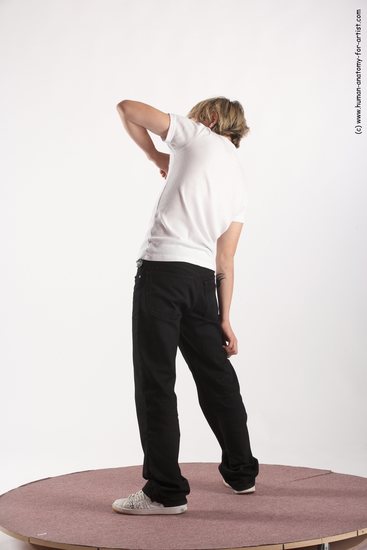 Casual Man White Standing poses - ALL Slim Short Blond Standing poses - simple Academic