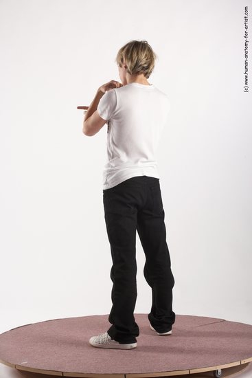 Casual Man White Standing poses - ALL Slim Short Blond Standing poses - simple Academic