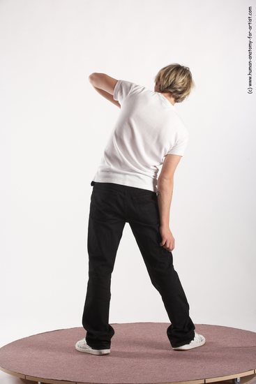 Casual Man White Standing poses - ALL Slim Short Blond Standing poses - simple Academic