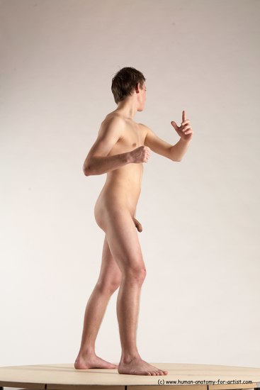 Nude Man White Standing poses - ALL Slim Short Brown Standing poses - simple Multi angles poses Realistic