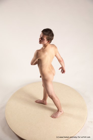 Nude Man White Standing poses - ALL Slim Short Brown Standing poses - simple Multi angles poses Realistic