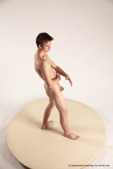 Nude Man White Standing poses - ALL Slim Short Brown Standing poses - simple Multi angles poses Realistic