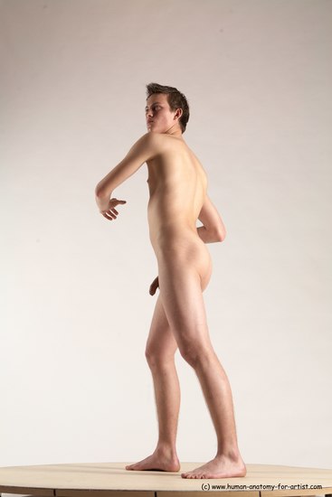 Nude Man White Standing poses - ALL Slim Short Brown Standing poses - simple Multi angles poses Realistic