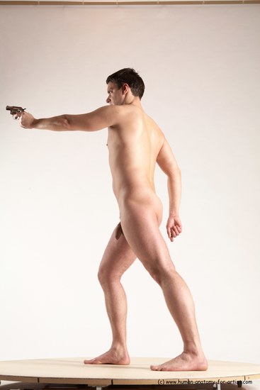 Nude Fighting with gun Man White Standing poses - ALL Average Short Brown Standing poses - simple Multi angles poses Realistic