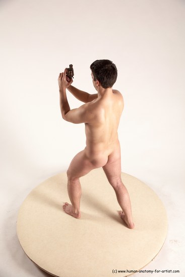 Nude Fighting with gun Man White Standing poses - ALL Average Short Brown Standing poses - simple Multi angles poses Realistic