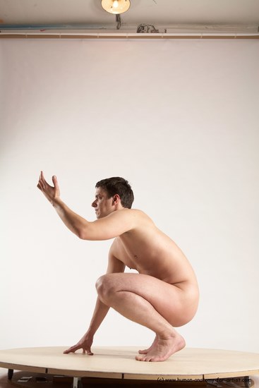 Nude Man White Standing poses - ALL Average Short Brown Standing poses - knee-bend Multi angles poses Realistic