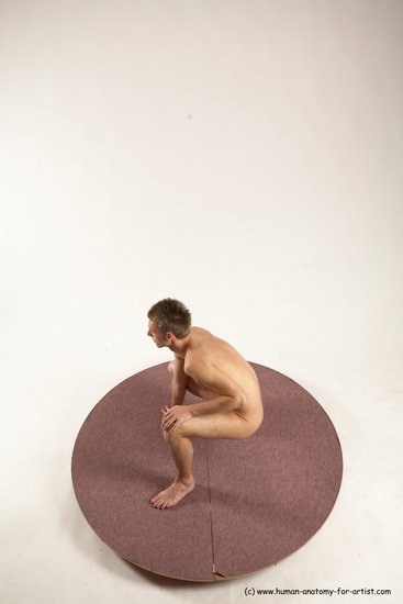 Nude Man White Standing poses - ALL Slim Short Brown Standing poses - knee-bend Multi angles poses Realistic