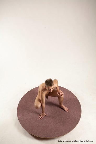 Nude Man White Standing poses - ALL Slim Short Brown Standing poses - knee-bend Multi angles poses Realistic