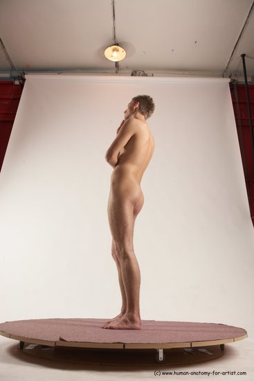 Nude Man White Standing poses - ALL Slim Short Brown Standing poses - simple Multi angles poses Realistic