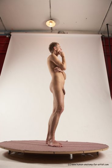 Nude Man White Standing poses - ALL Slim Short Brown Standing poses - simple Multi angles poses Realistic