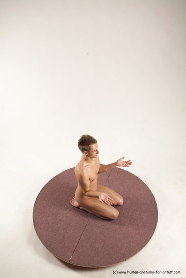 Nude Man White Slim Short Brown Sitting poses - ALL Multi angles poses Realistic