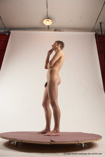 Nude Man White Standing poses - ALL Slim Short Brown Standing poses - simple Multi angles poses Realistic