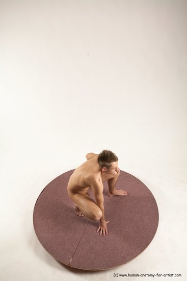 Nude Man White Standing poses - ALL Slim Short Brown Standing poses - knee-bend Multi angles poses Realistic