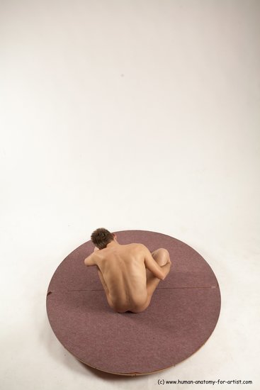 Nude Man White Sitting poses - simple Slim Short Brown Sitting poses - ALL Multi angles poses Realistic