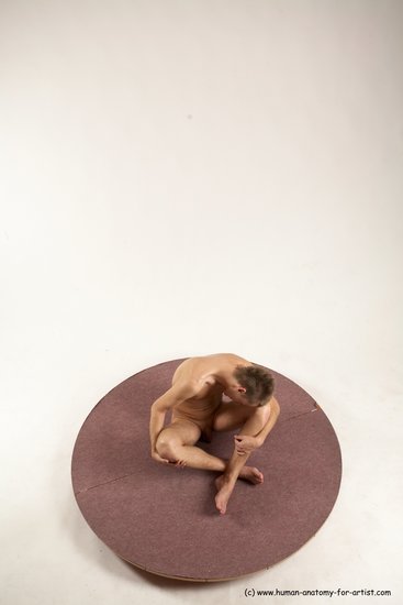 Nude Man White Sitting poses - simple Slim Short Brown Sitting poses - ALL Multi angles poses Realistic