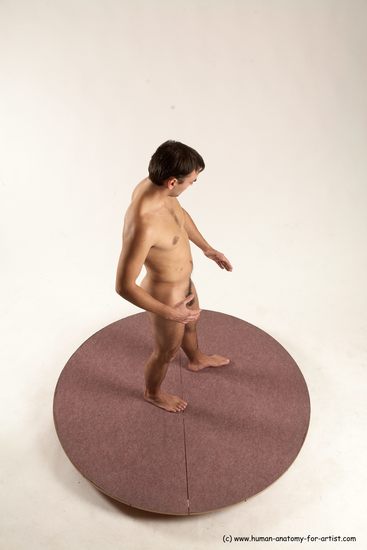 Nude Man White Standing poses - ALL Slim Short Brown Standing poses - simple Multi angles poses Realistic