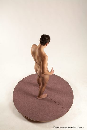 Nude Man White Standing poses - ALL Slim Short Brown Standing poses - simple Multi angles poses Realistic