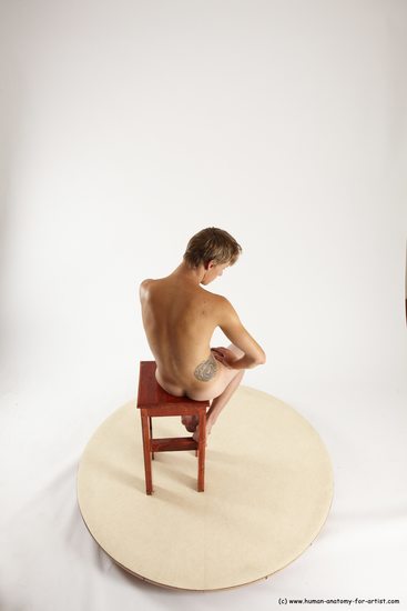 Nude Man White Laying poses - ALL Slim Short Brown Laying poses - on back Multi angles poses Realistic