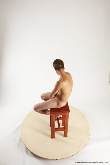 Nude Man White Laying poses - ALL Slim Short Brown Laying poses - on back Multi angles poses Realistic