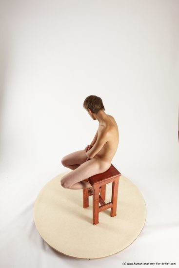 Nude Man White Laying poses - ALL Slim Short Brown Laying poses - on back Multi angles poses Realistic