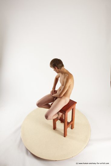 Nude Man White Laying poses - ALL Slim Short Brown Laying poses - on back Multi angles poses Realistic