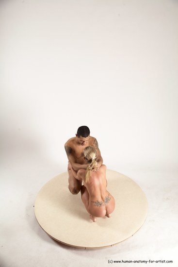 Nude Woman - Man Another Standing poses - ALL Slim Short Brown Standing poses - knee-bend Multi angles poses Realistic