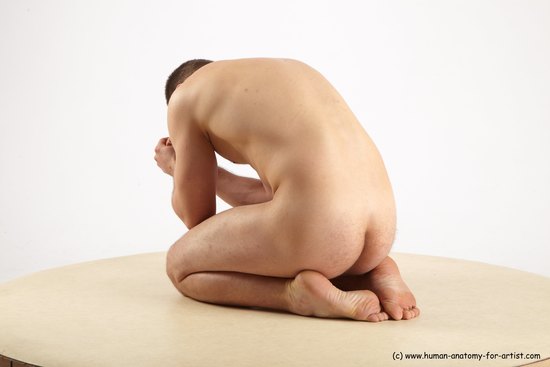 Nude Man White Average Short Brown Sitting poses - ALL Sitting poses - on knees Realistic