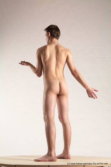 Nude Man White Standing poses - ALL Slim Short Brown Standing poses - simple Multi angles poses Realistic