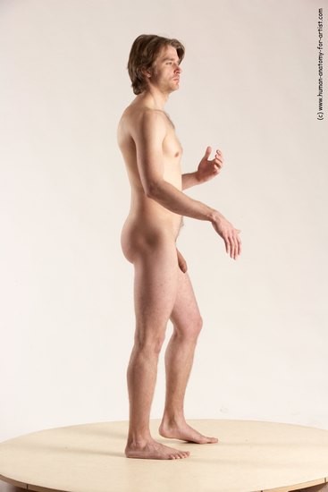 Nude Man White Standing poses - ALL Slim Short Brown Standing poses - simple Multi angles poses Realistic