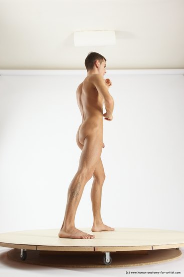 Nude Man White Standing poses - ALL Athletic Short Brown Standing poses - simple Multi angles poses Realistic