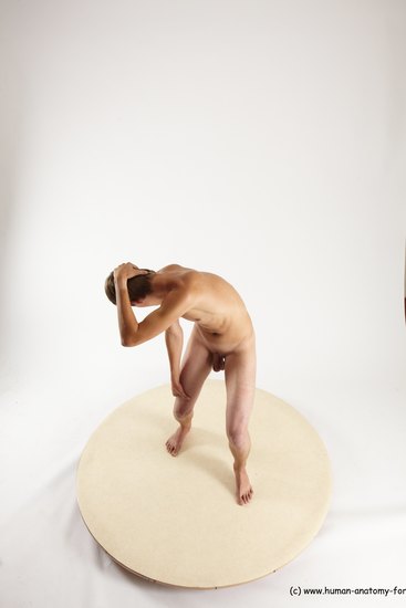 Nude Man White Standing poses - ALL Slim Short Brown Standing poses - simple Multi angles poses Realistic