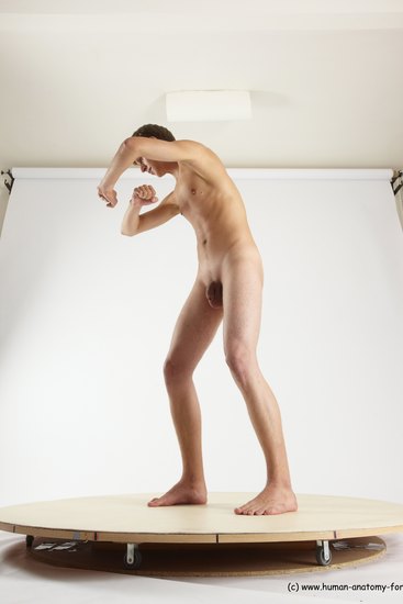 Nude Man White Standing poses - ALL Slim Short Brown Standing poses - simple Multi angles poses Realistic