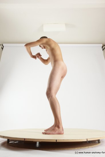 Nude Man White Standing poses - ALL Slim Short Brown Standing poses - simple Multi angles poses Realistic