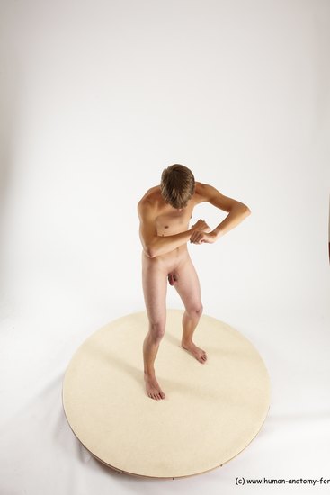 Nude Man White Standing poses - ALL Slim Short Brown Standing poses - simple Multi angles poses Realistic