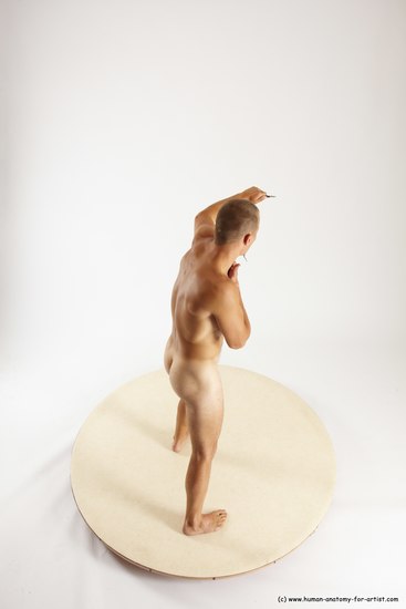 Nude Fighting with knife Man White Standing poses - ALL Slim Short Brown Standing poses - simple Multi angles poses Realistic