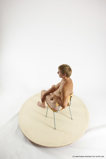 Nude Man White Sitting poses - simple Athletic Short Brown Sitting poses - ALL Multi angles poses Realistic