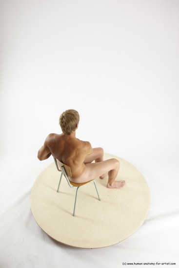 Nude Man White Sitting poses - simple Athletic Short Brown Sitting poses - ALL Multi angles poses Realistic