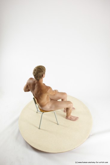 Nude Man White Sitting poses - simple Athletic Short Brown Sitting poses - ALL Multi angles poses Realistic