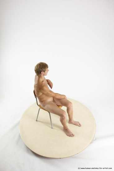 Nude Man White Sitting poses - simple Athletic Short Brown Sitting poses - ALL Multi angles poses Realistic