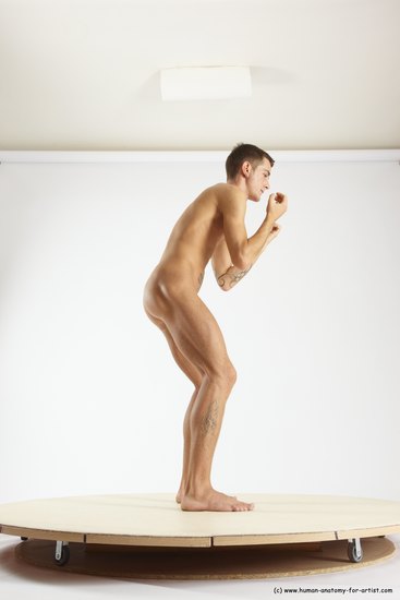 Nude Man White Standing poses - ALL Athletic Short Brown Standing poses - simple Multi angles poses Realistic