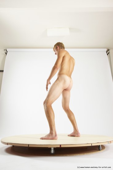 Nude Man White Standing poses - ALL Athletic Short Brown Standing poses - simple Multi angles poses Realistic