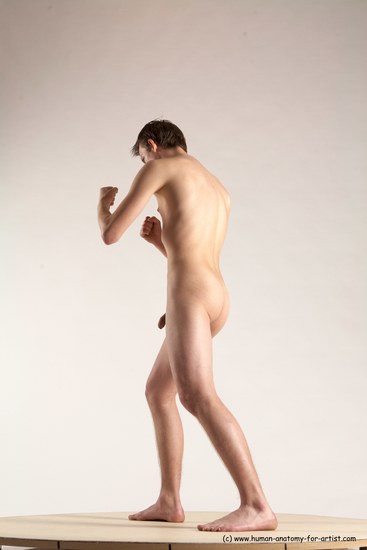 Nude Fighting Man White Standing poses - ALL Slim Short Brown Standing poses - simple Multi angles poses Realistic