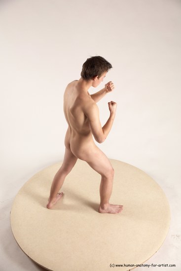 Nude Fighting Man White Standing poses - ALL Slim Short Brown Standing poses - simple Multi angles poses Realistic