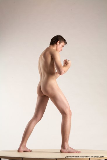 Nude Fighting Man White Standing poses - ALL Slim Short Brown Standing poses - simple Multi angles poses Realistic