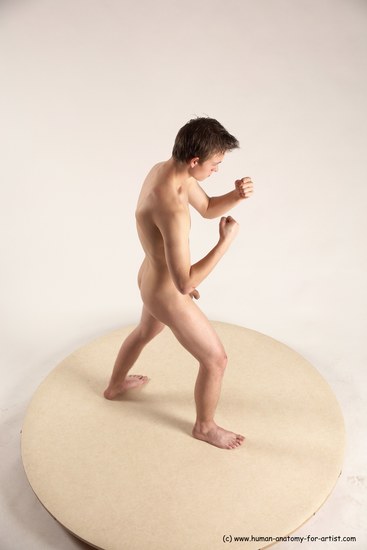 Nude Fighting Man White Standing poses - ALL Slim Short Brown Standing poses - simple Multi angles poses Realistic