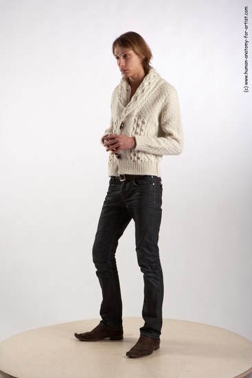 Casual Man White Standing poses - ALL Underweight Medium Brown Standing poses - simple Academic