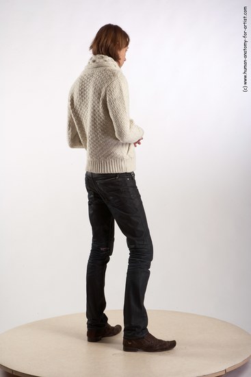 Casual Man White Standing poses - ALL Underweight Medium Brown Standing poses - simple Academic