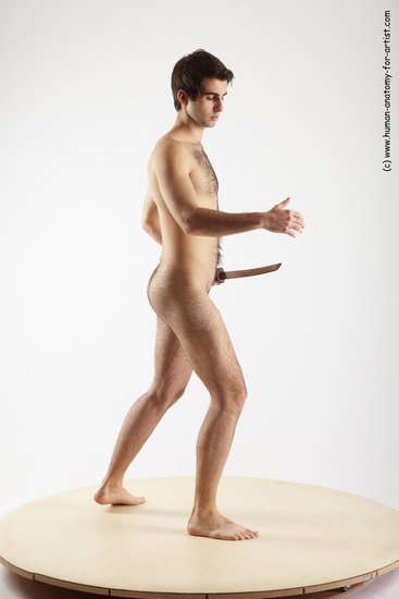 Nude Man White Standing poses - ALL Slim Short Brown Standing poses - simple Realistic