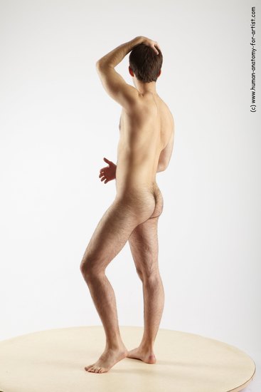 Nude Man White Standing poses - ALL Slim Short Brown Standing poses - simple Realistic