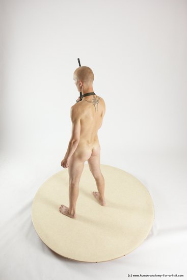 Nude Fighting with submachine gun Man White Standing poses - ALL Slim Bald Standing poses - simple Multi angles poses Realistic